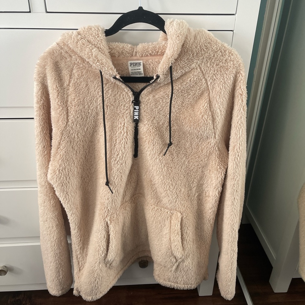 PINK Victoria's Secret Cream Fleece Jacket